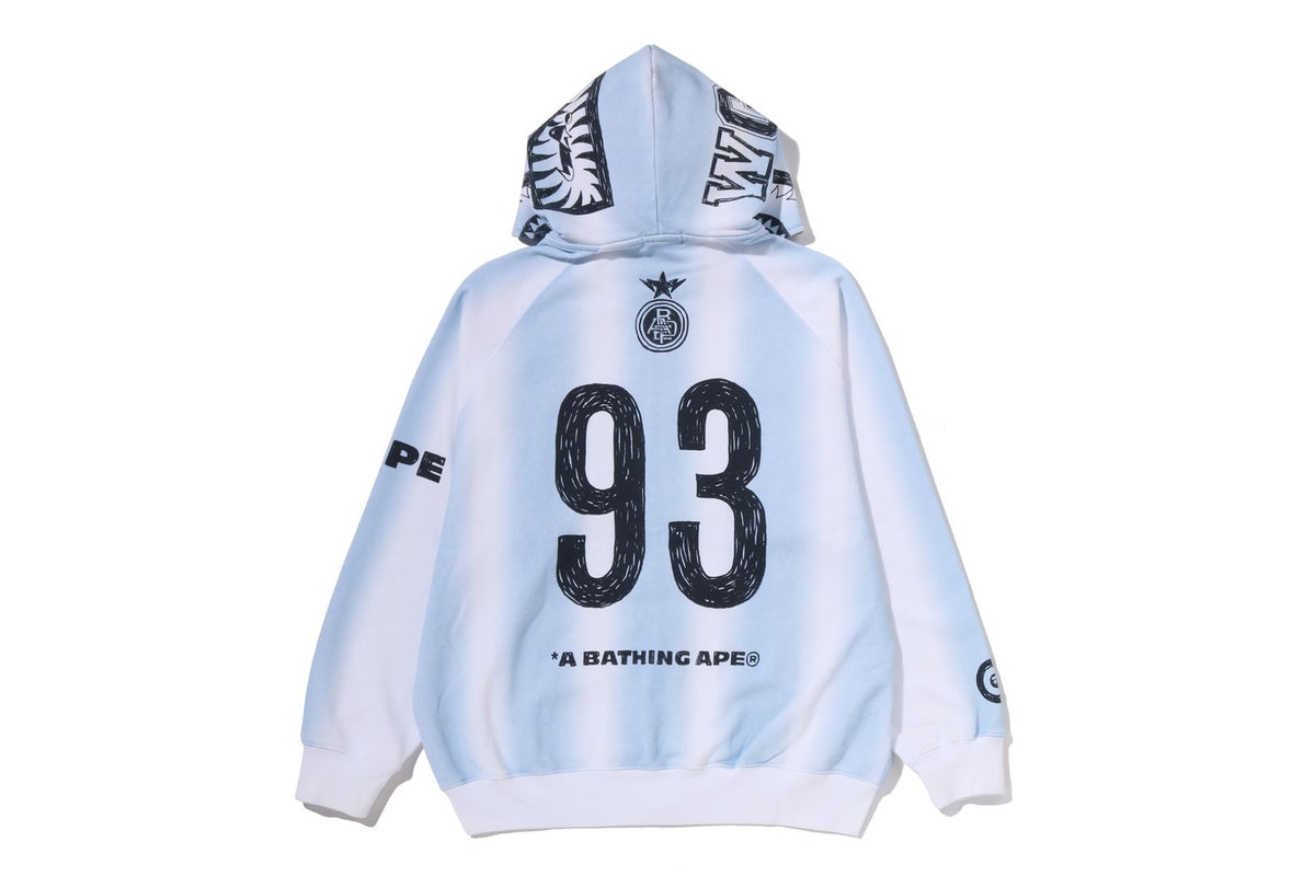 HAND DRAW FOOTBALL SHARK RELAXED FIT FULL ZIP HOODIE
