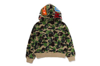 ABC CAMO TOWEL JACQUARD SHARK CROPPED FULL ZIP HOODIE LADIES