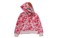 ABC CAMO TOWEL JACQUARD SHARK CROPPED FULL ZIP HOODIE LADIES