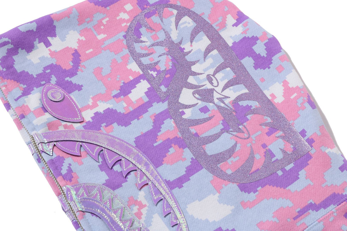 MULTI PIXEL CAMO SHARK FULL ZIP HOODIE LADIES