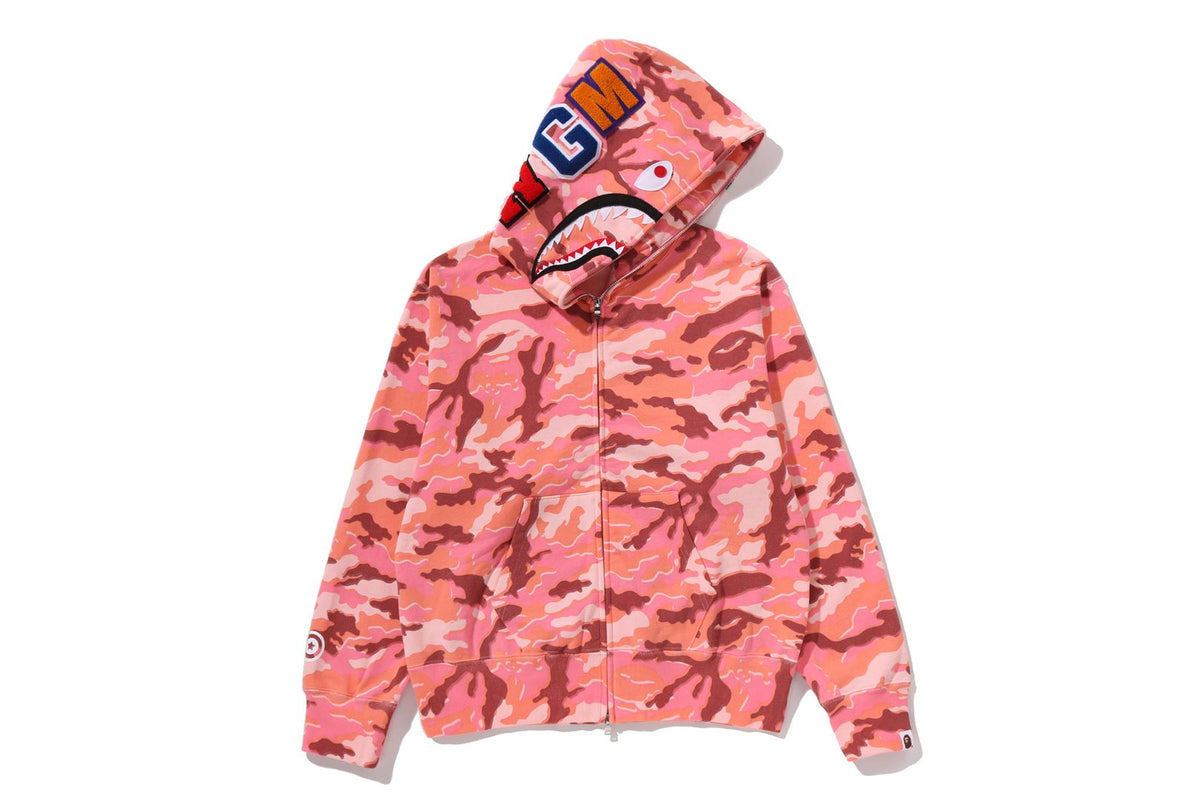 GLITCH WOODLAND CAMO SHARK FULL ZIP HOODIE LADIES
