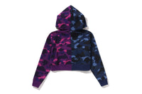 CRYSTAL LOGO COLOR CAMO HALF FULL ZIP HOODIE LADIES