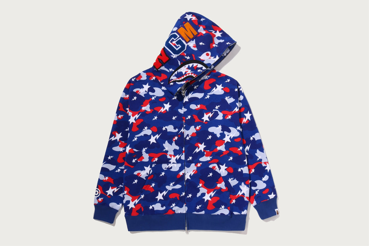 STA STRIKE CAMO SHARK RELAXED FIT FULL ZIP HOODIE