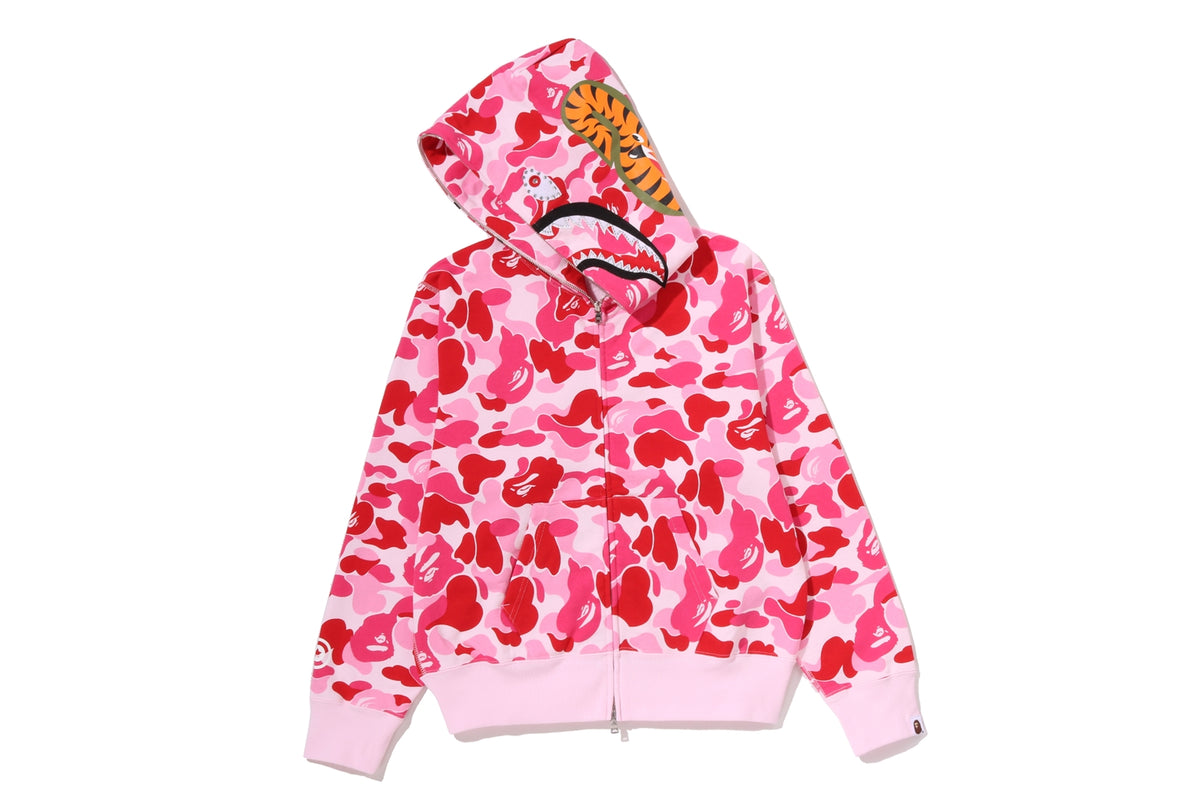 ABC CAMO CRYSTAL STONE SHARK FULL ZIP HOODIE LADIES