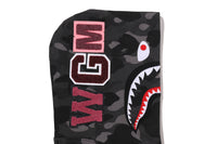 COLOR CAMO FUR SHARK CROPPED ZIP HOODIE