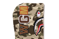 COLOR CAMO FUR SHARK CROPPED ZIP HOODIE