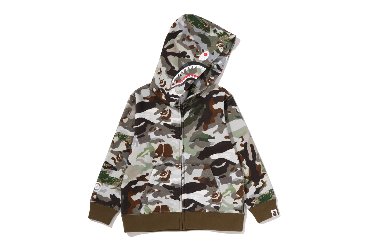 HYBRID CAMO SHARK ZIP HOODIE KIDS