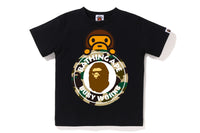 BAPE KIDS COTTON PRINTED 1ST CAMO MILO ON BUSY WORKS T-SHIRT