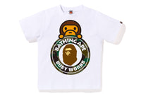 BAPE KIDS COTTON PRINTED 1ST CAMO MILO ON BUSY WORKS T-SHIRT