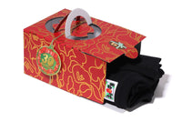 BAPE MENS BLACK & RED COTTON PRINTED CHRISTMAS BABY MILO T-SHIRT