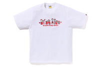 BAPE MENS BLACK & RED COTTON PRINTED CHRISTMAS BABY MILO T-SHIRT