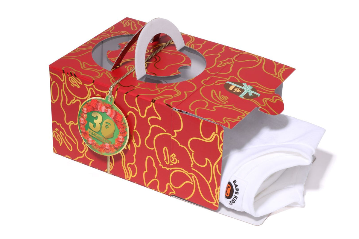 BAPE KIDS COTTON PRINTED CHRISTMAS BABY MILO T-SHIRT