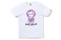 BAPE WOMENS COTTON PRINTED LIQUID CAMO BABY MILO T-SHIRT