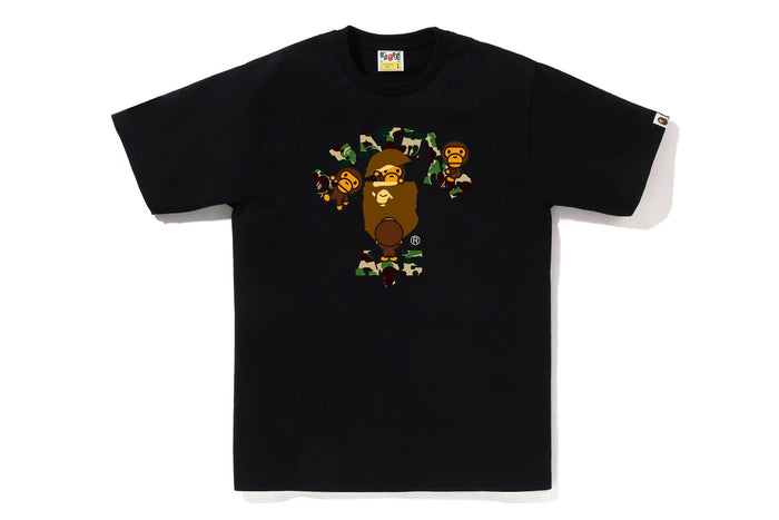 BAPE MENS ABC CAMO COLLEGE MILO T-SHIRT