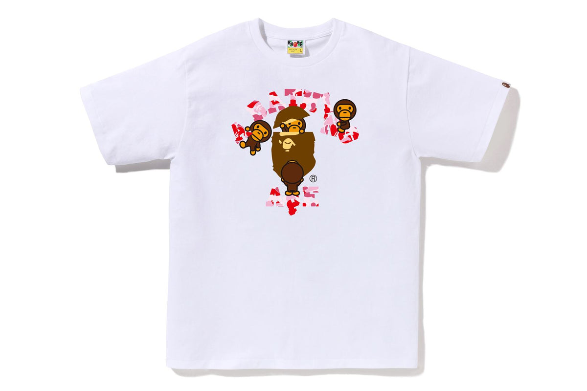 BAPE MENS ABC CAMO COLLEGE MILO T-SHIRT