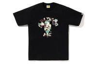 BAPE MENS COTTON MAP CAMO COLLEGE X MILO T-SHIRT