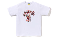 BAPE MENS COTTON MAP CAMO COLLEGE X MILO T-SHIRT