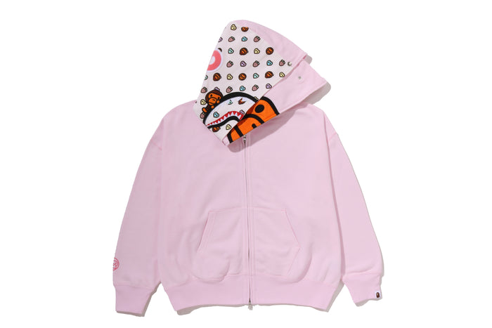 MILO SHARK OVERSIZED FULL ZIP DOUBLE HOODIE LADIES