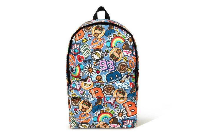 BADGE PATTERN LARGE BACKPACK