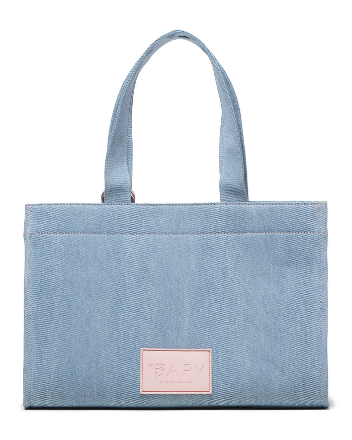 BAPY LOGO EMBOSSED DENIM TOTE