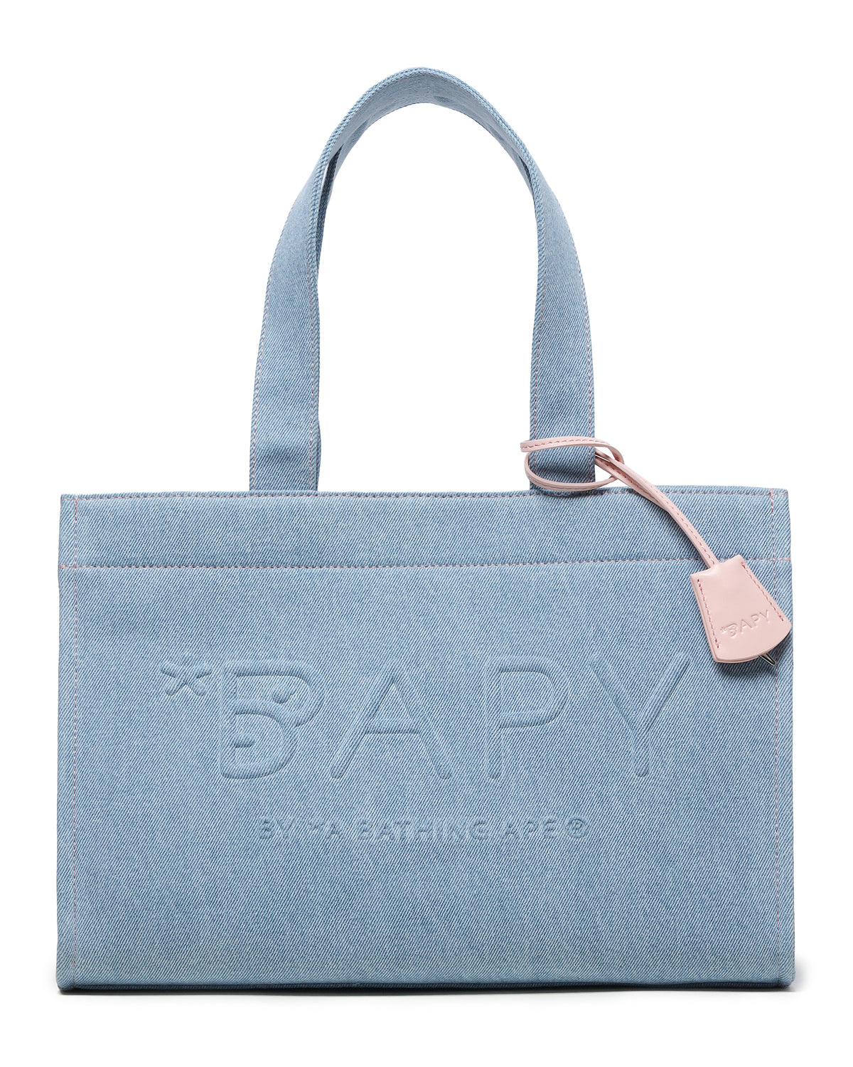 BAPY LOGO EMBOSSED DENIM TOTE