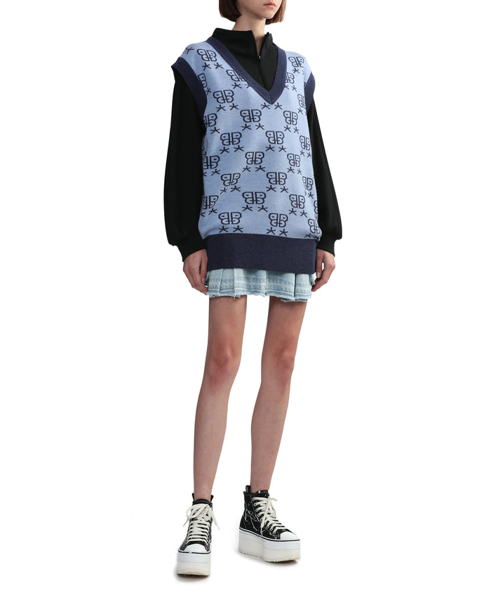 BAPY MONOGRAM KNIT VEST