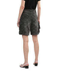 BAPY MONOGRAM DENIM SHORTS