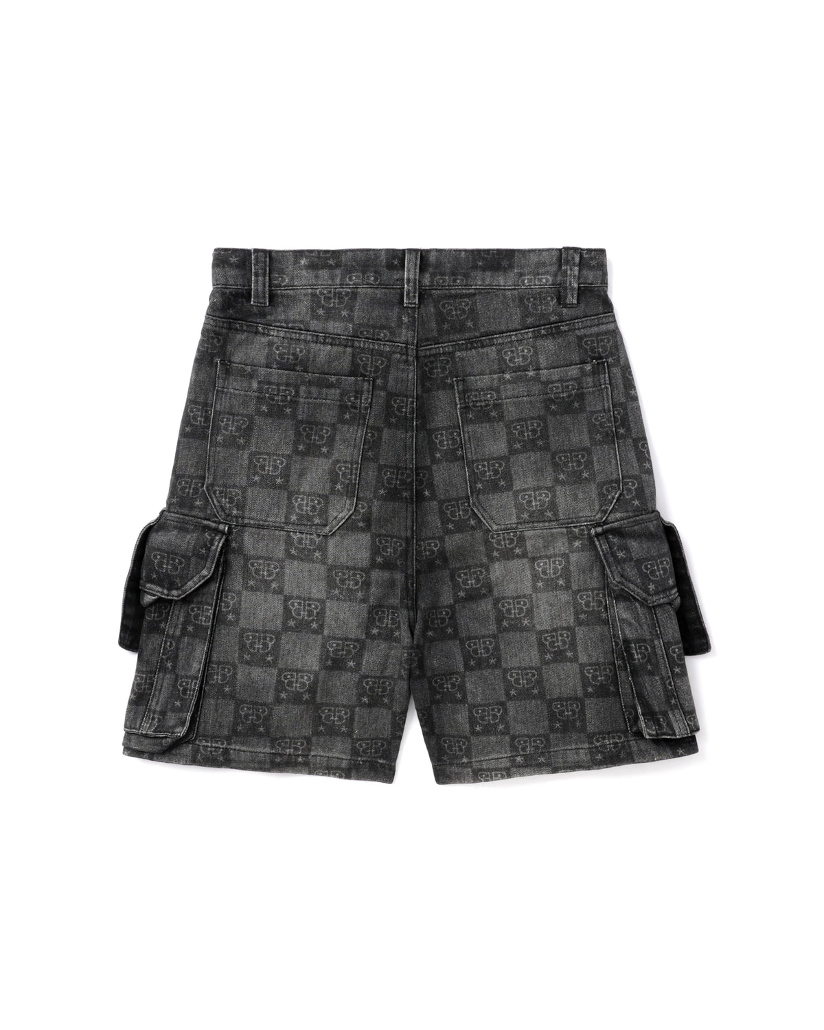 BAPY MONOGRAM DENIM SHORTS