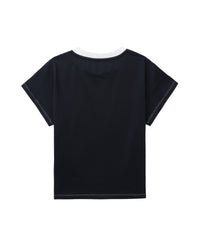 BAPY WOMENS COTTON CONTRAST STITCH STA T-SHIRT