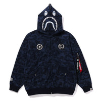 BAPEÂ® X ALPHA INDUSTRIES SHARK FULL ZIP HOODIE