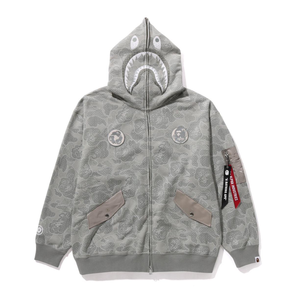 BAPEÂ® X ALPHA INDUSTRIES SHARK FULL ZIP HOODIE