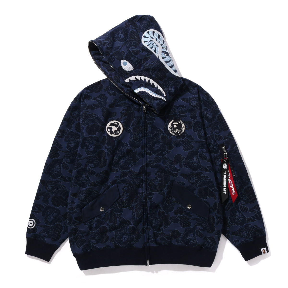 BAPEÂ® X ALPHA INDUSTRIES SHARK FULL ZIP HOODIE