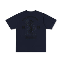 BAPE MENS CREAM & BLACK COTTON APE HEAD PRINT X ALPHA INDUSTRIES T-SHIRT