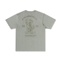BAPE MENS CREAM & BLACK COTTON APE HEAD PRINT X ALPHA INDUSTRIES T-SHIRT