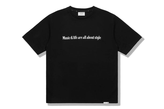 BAPE BLACK MESSAGE PRINT BLACK TEE