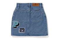 MULTI FONTS DENIM SKIRT