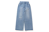 DAMAGED HIGHWAIST WIDE DENIM PANTS