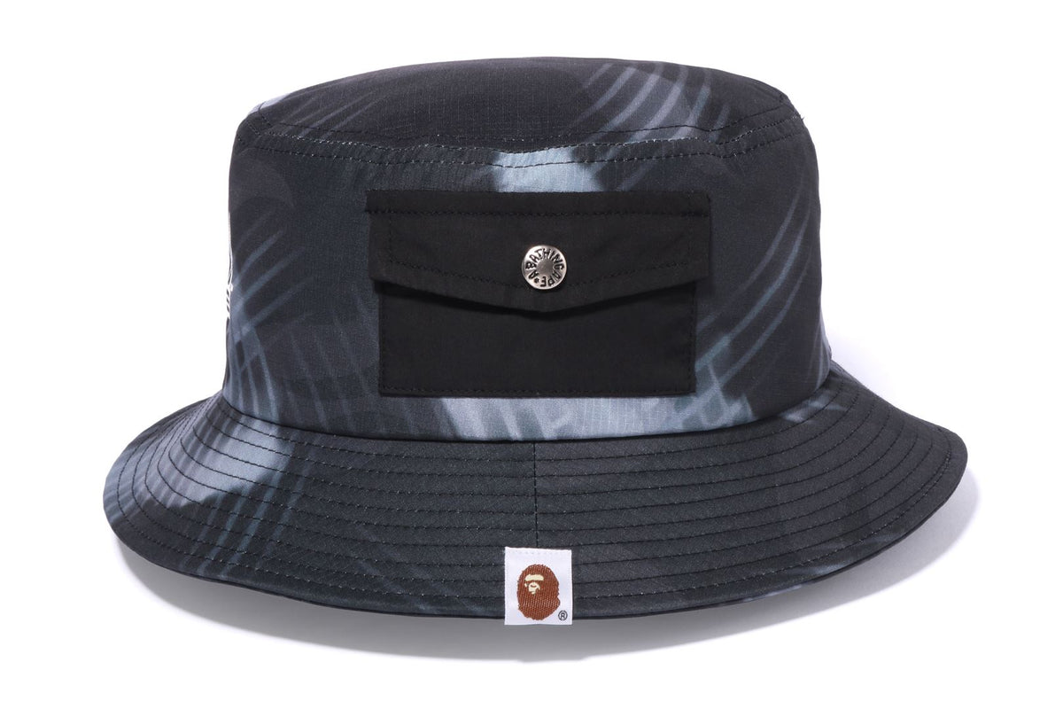 STROKE CAMO POCKET BUCKET HAT