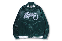 BAPE MENS NYLON CONTRAST STRIPE BASEBALL JACKET
