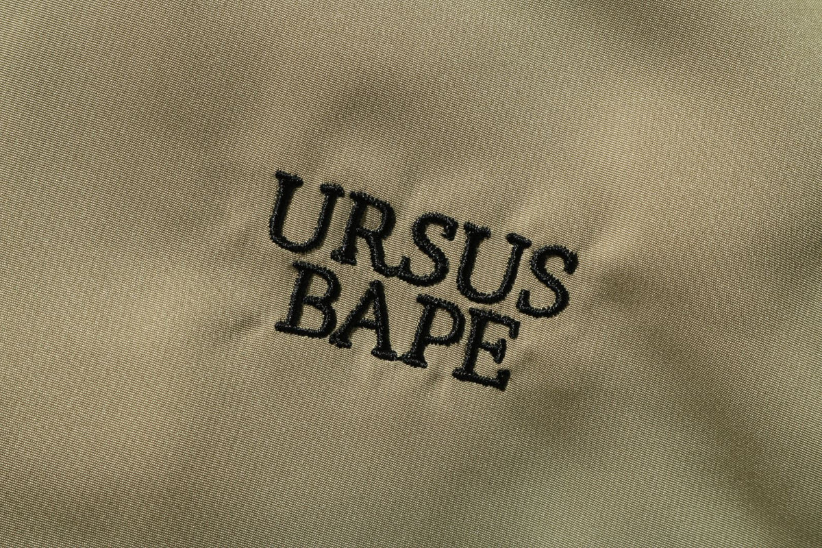 BAPE MENS EMBROIDERED LOGO URSUS PUFFER BLOUSON