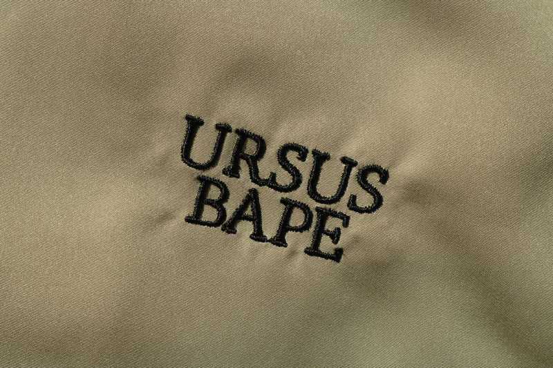 BAPE MENS EMBROIDERED LOGO URSUS PUFFER BLOUSON