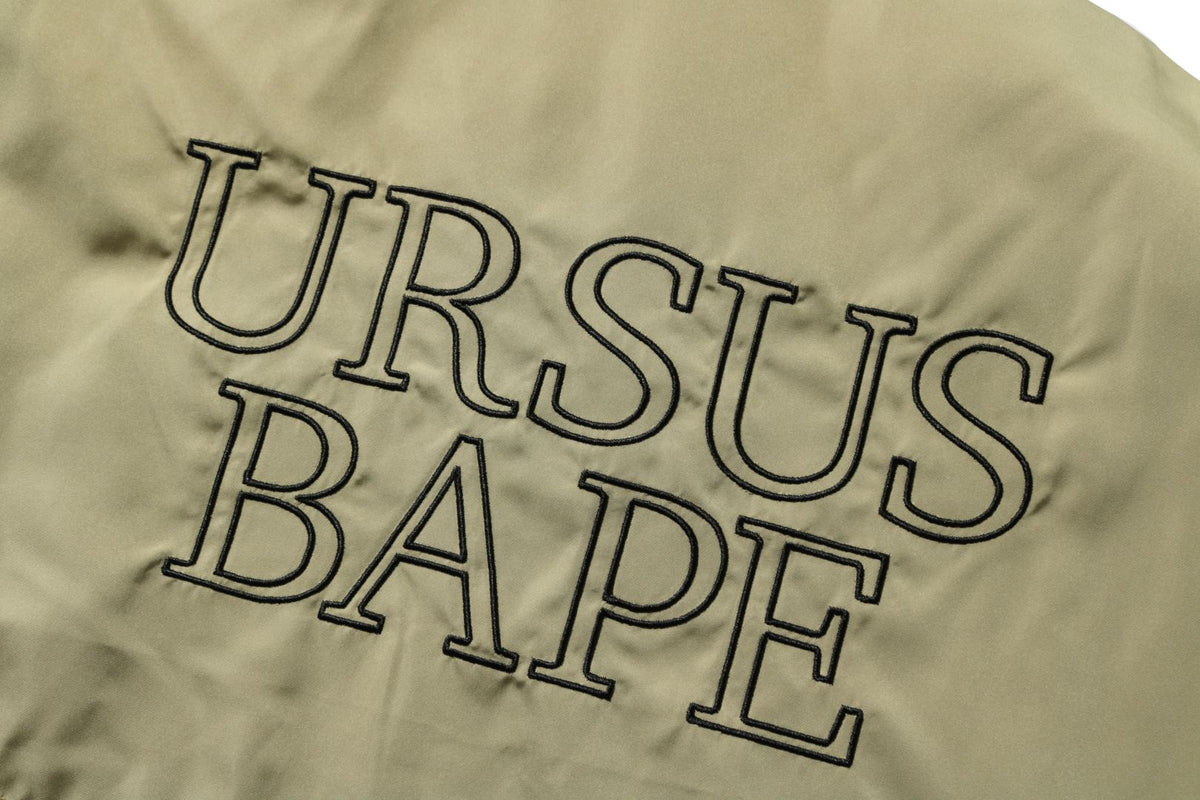 BAPE MENS EMBROIDERED LOGO URSUS PUFFER BLOUSON