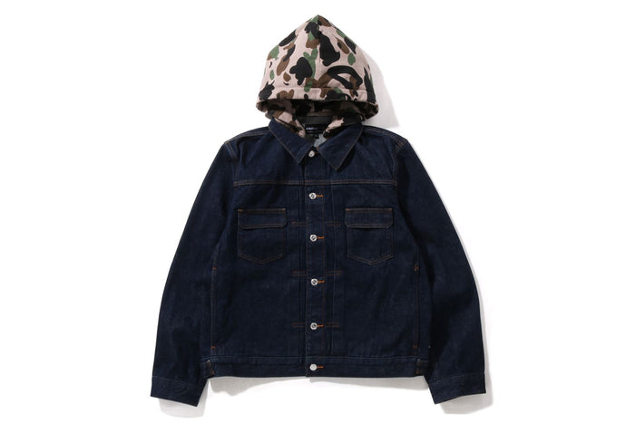 BAPE® X A.P.C. DETACHABLE HOODIE DENIM JACKET