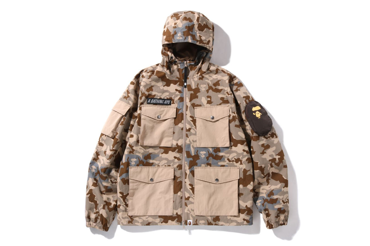 SAND CAMO MULTI POCKET HOODIE JACKET