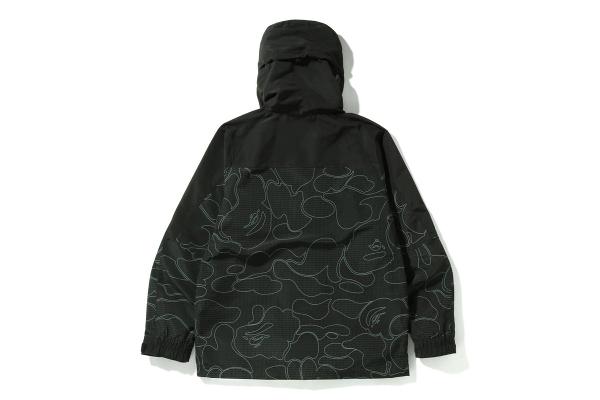 BAPE MENS CAMO PRINT TEXT CODE HOODIE JACKET