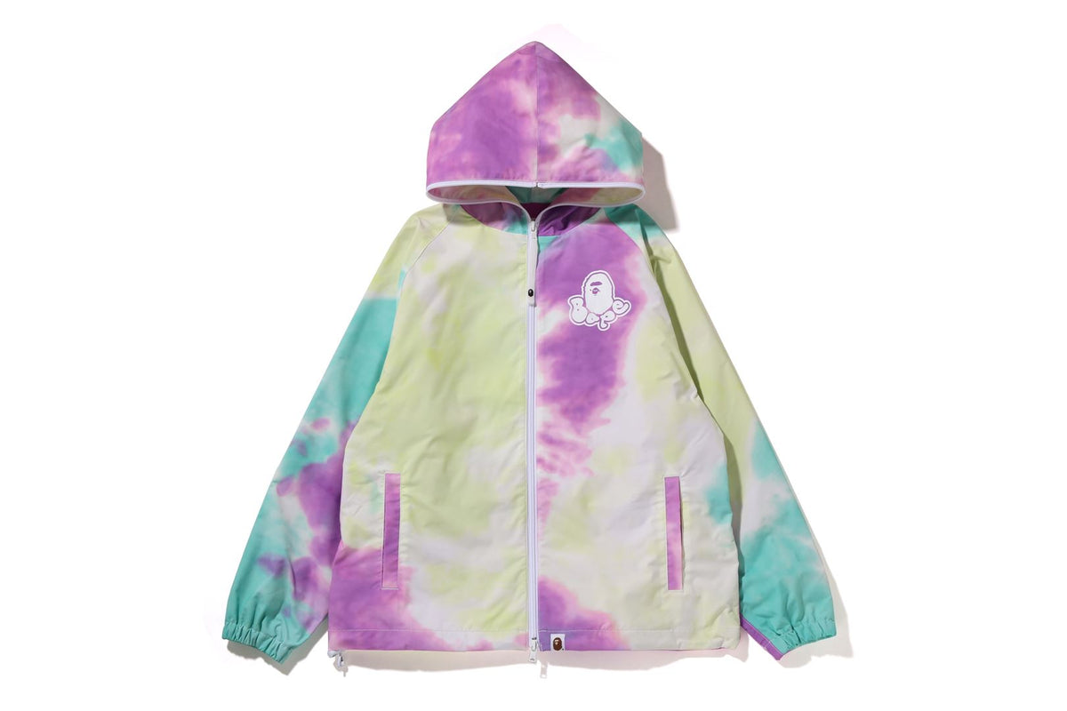 BAPE WOMENS TIE DYE OVERSIZED FULL ZIP HOODIE JACKET