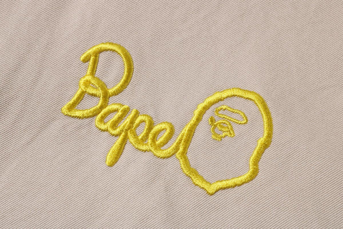 BAPE WOMENS COTTON EMBROIDERED LOGO BIG POCKET WORK JACKET