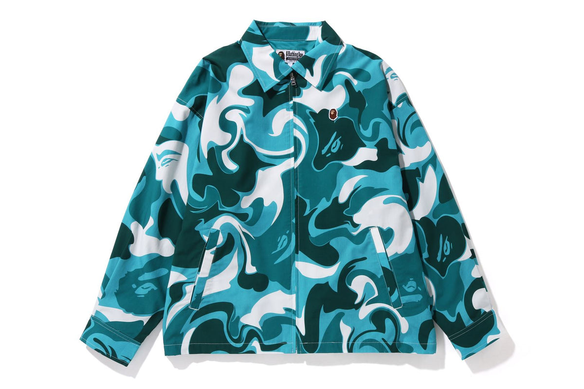 BAPE WOMENS RAYON & COTTON CAMOUFLAGE OVERSIZED ZIP JACKET