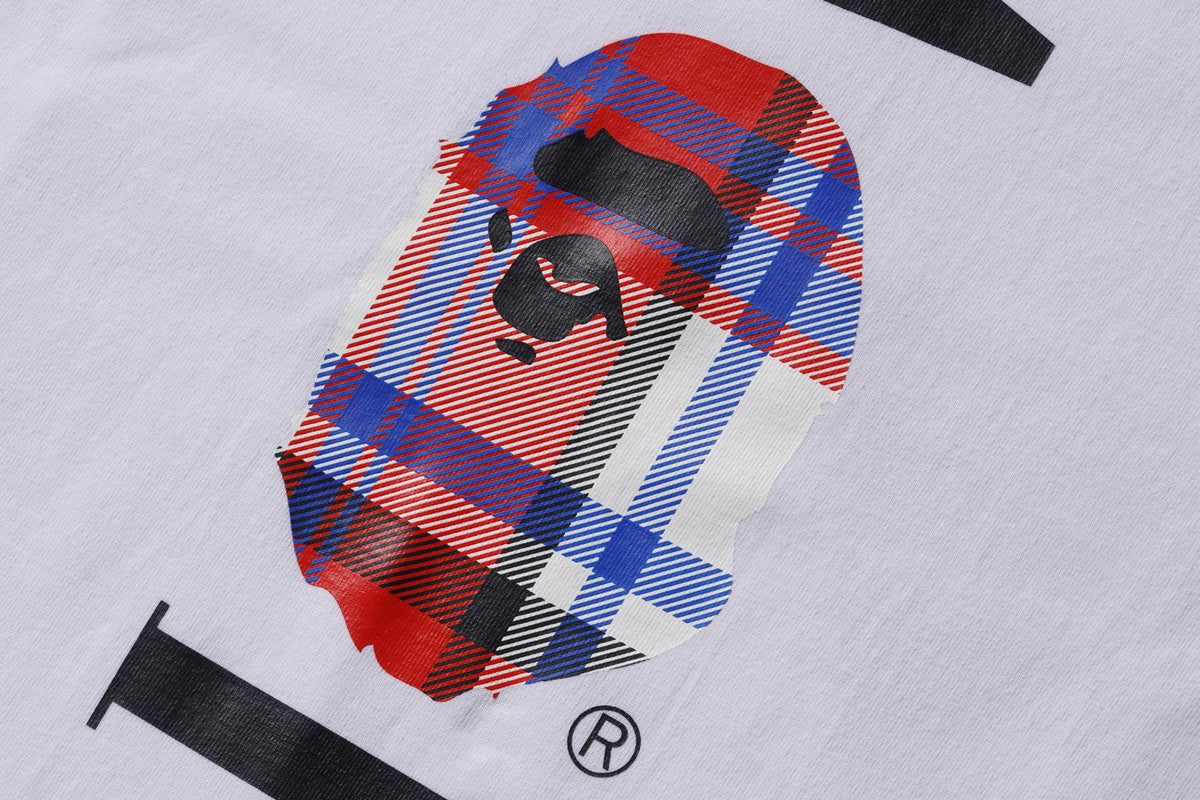 BAPE STOREÂ® LONDON BAPE CHECK LOGO L/S TEE
