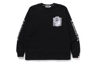REFLECTIVE SOLID CAMO APE HEAD RELAXED FIT POCKET L/S TEE